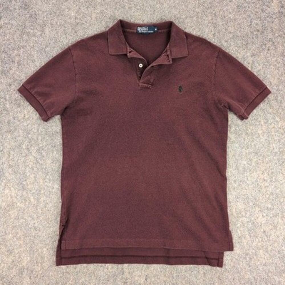 Polo By Ralph Lauren Polo Shirt Mens Medium Maroon Short Sleeve